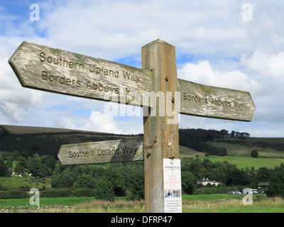 Panneau en bois pour l'intérieur des frontières d'abbayes et des hautes terres du sud de la façon façon, Tweeddale, Nr Melrose, Borders, Scotland, UK Banque D'Images