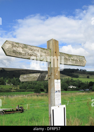 Panneau en bois pour l'intérieur des frontières d'abbayes et des hautes terres du sud de la façon façon, Tweeddale, Nr Melrose, Borders, Scotland, UK Banque D'Images