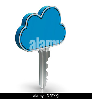 Cloud Computing La sécurité des données de l'Internet montre clé Banque D'Images