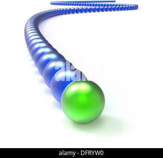 Boules métalliques de premier plan dans la chaîne montre de leadership et de Vision Banque D'Images
