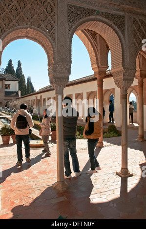 Generalife Palace de la Acequia, Generalife, Alhambra, Granada, Andalousie, Espagne, Europe Banque D'Images