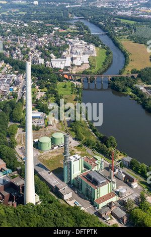 Vue aérienne, Herdecke power plant ou Cuno power plant, Herdecke, Herdecke, Rhénanie du Nord-Westphalie, Allemagne Banque D'Images