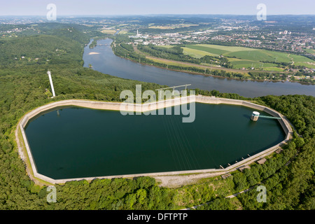 Vue aérienne, Koepchenwerk, une centrale hydroélectrique de pompage-turbinage, Herdecke, Rhénanie du Nord-Westphalie, Allemagne Banque D'Images