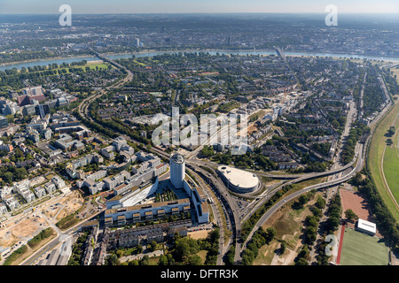 Vue aérienne, Vodafone GmbH Düsseldorf, siège de l'autoroute B7, Vodaphone, Düsseldorf Heerdt Stadtbezirke Campus 04 Banque D'Images