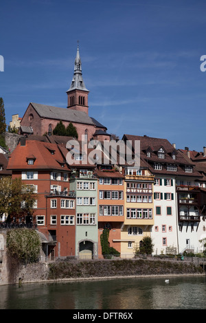 Centre historique sur le Rhin supérieur avec l'église de l'Esprit Saint, Brugg, Bade-Wurtemberg, Allemagne Banque D'Images