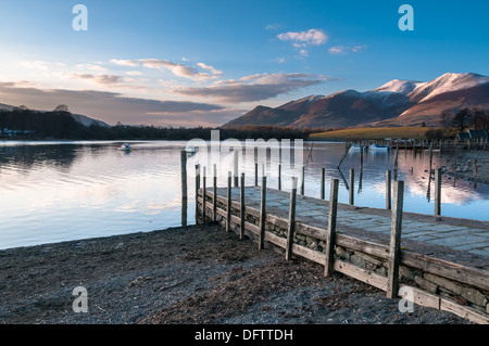 Coucher de soleil sur Derwent Water/Lake Banque D'Images