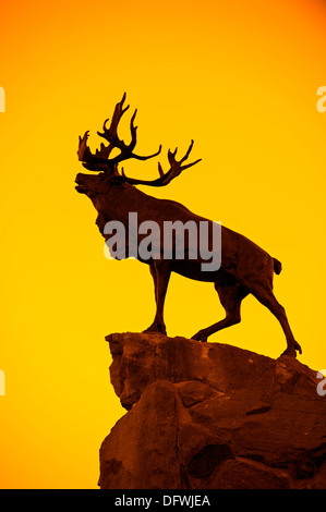 Le caribou des bois d'ossature, terre-neuvien de Beaumont-Hamel, Canadien de la Première Guerre mondiale et un champ de bataille, bataille de la Somme, France Banque D'Images