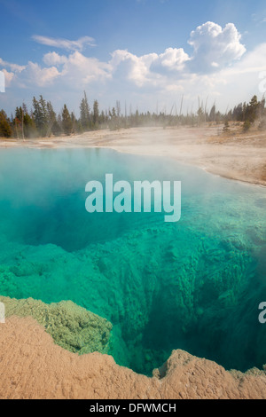 Black Pool à West Thumb Geyser Basin, Parc National de Yellowstone, Wyoming Banque D'Images