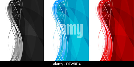 Résumé bannières ondulées - position verticale Banque D'Images