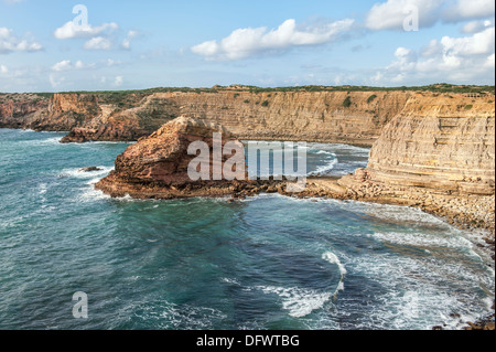 Plage de Costa Vicentina et falaises, Algarve, Portugal Banque D'Images