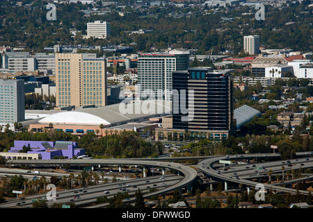 Photographie aérienne dowtown, San Jose Santa Clara, Californie Banque D'Images