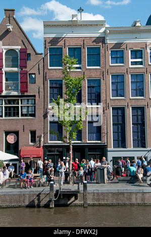 La maison Anne Frank à Amsterdam canal Prinsengracht 263-265 les Pays-Bas ( musée dédié à la Guerre Juive diariste ) Banque D'Images