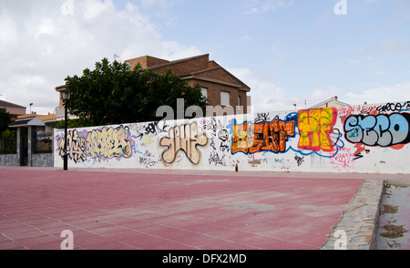 Graffiti sur un mur à Murcia Espagne Banque D'Images