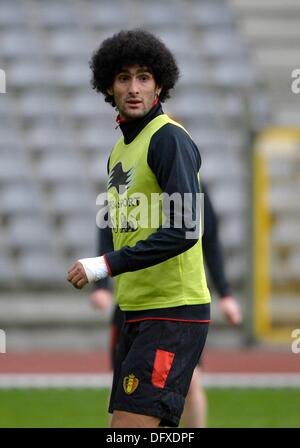 Bruxelles, Belgique. 09Th Oct, 2013. Marouane Fellaini au cours de la formation à venir de la qualification de la Coupe du Monde contre la Croatie. Credit : Action Plus Sport/Alamy Live News Banque D'Images