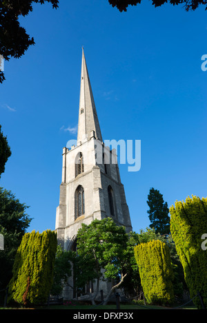 St Andrew's Spire, connu localement comme "l' aiguille du Glover, Worcester, Worcestershire, Angleterre, Royaume-Uni. Banque D'Images