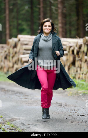 Photoshooting avec Biathlet allemande Andrea Henkel. Photo : Frank May Banque D'Images