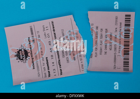 Perte de billet de loterie Banque D'Images