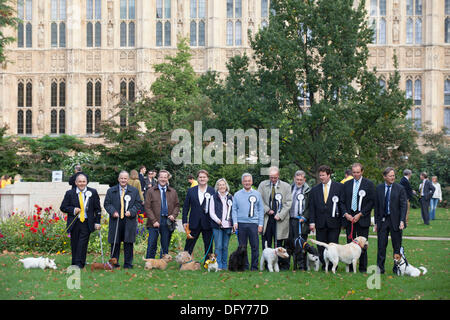 Londres, Royaume-Uni. Jeudi 10 octobre 2013. Les députés et leurs chiens en compétition dans la Westminster Dog de l'année concurrence célèbre le lien unique entre l'homme et le chien - et vise à favoriser la gestion responsable des propriétaires de chiens. Crédit : Michael Kemp/Alamy Live News Banque D'Images