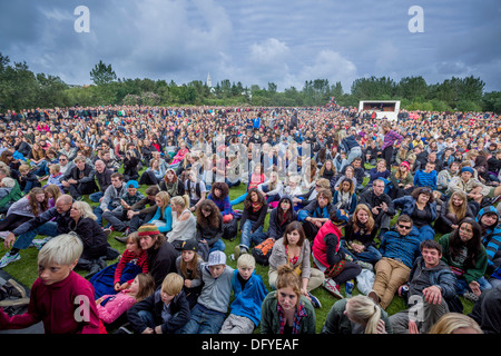 Les concerts d'été dans le parc, "des monstres et des hommes", Reykjavik, Islande Banque D'Images