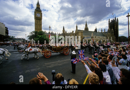 Le mariage du Prince Andrew à Sarah Ferguson, Londres. Juillet 1986 Banque D'Images