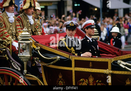 Le mariage du Prince Andrew à Sarah Ferguson, Londres. Juillet 1986 Banque D'Images