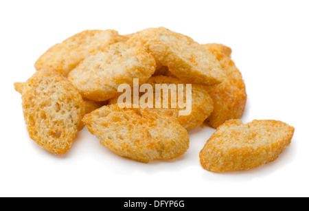 Tas de blé rusk isolated on white Banque D'Images