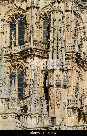 Dôme gothique de la face est de la cathédrale de Burgos, Burgos, Castille et Leon. Espagne Banque D'Images