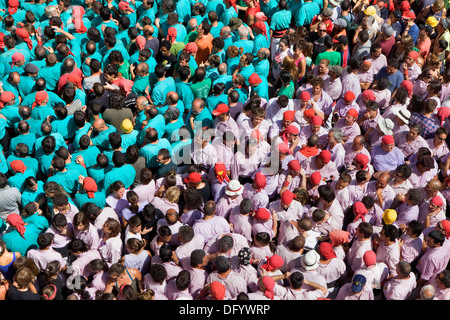 "Castellers" les capacités humaines, une tradition catalane. Banque D'Images