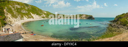 Panorama de Lulworth Cove, Dorset, Angleterre Banque D'Images