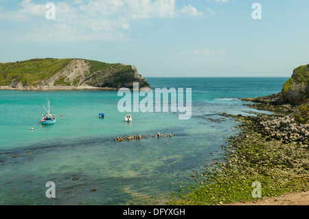 Entrée de l'anse de Lulworth, dans le Dorset, Angleterre Banque D'Images