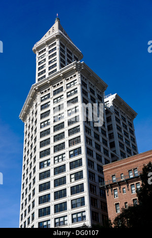 Smith Tower, le plus ancien gratte-ciel de Seattle, Washington, USA. Banque D'Images