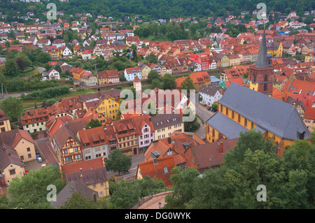 Wertheim Wertheim, château, rivière principale, Main-Tauber, Romantische Strasse, Route Romantique, Bavière, Allemagne. Banque D'Images