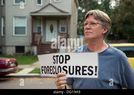 Pour empêcher l'expulsion de la famille de Detroit Banque D'Images