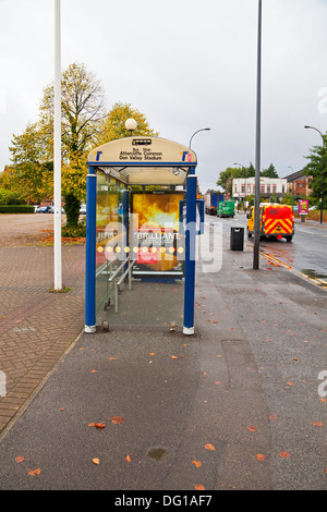 Un arrêt de bus à l'extérieur de la Don Valley Stadium Sheffield South Yorkshire, UK Banque D'Images