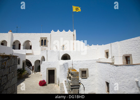 L'Europe, Grèce, îles du Dodécanèse, l'île de Patmos, chora, monastère de saint Jean le théologien Banque D'Images