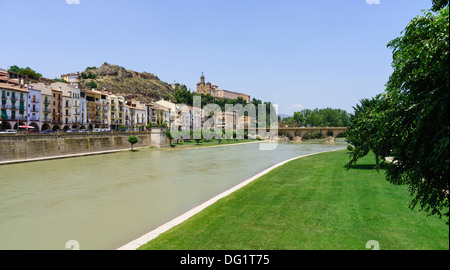 Le nord de l'Espagne - ou Lleida Lerida, sur la rivière Segre. Banque D'Images