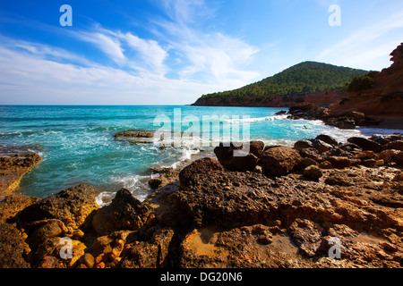 L'île d'Ibiza Platja Es bol Nou plage Ses Salines en Sant Josep à Iles Baléares Banque D'Images