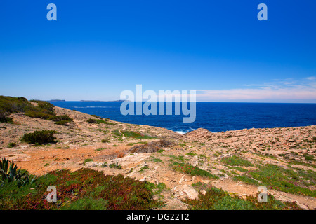 Ibiza à San Antonio Abad Satorre vue méditerranéenne à isands Baléares Banque D'Images