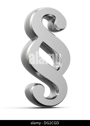 Paragraph sign symbol on white background isolés. 3d