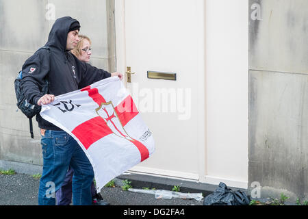 English Defence League Bradford rallye 2013 Banque D'Images