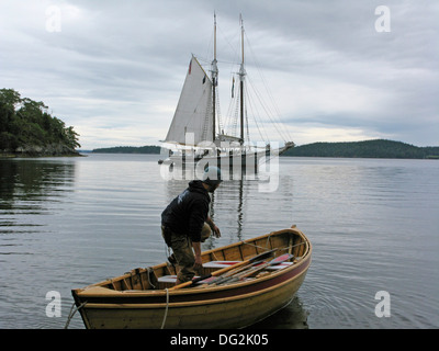 À Windjammers Penobscot Bay Maine Coast New England USA Banque D'Images