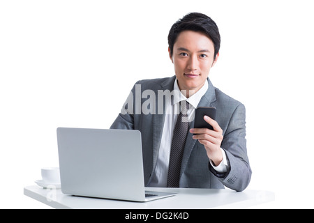 Businessman with smart phone Banque D'Images