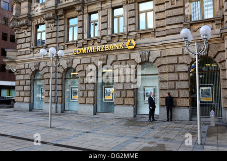 La Commerzbank banque et logo en Frankfurt am Main, Allemagne Banque D'Images