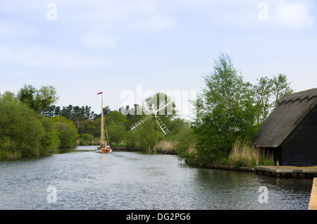 Le moulin de drainage, Boardman Comment Hill, rivière Ant. Norfolk Broads. Mai. Banque D'Images