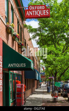 Antique shop sur Montana Avenue, dans le centre-ville de Billings, Montana, USA Banque D'Images