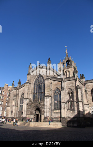 Ville d'Édimbourg, Écosse. Façade du haut Kirk d'Edimbourg, la cathédrale St Giles situé sur le Royal Mile. Banque D'Images