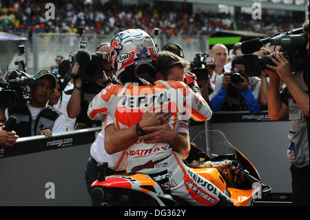 Sepang, en Malaisie. 13 octobre 2013. Dani Pedrosa (Repsol Honda Team) lors de la course à Sepang Circuit Crédit : Gaetano Piazzolla/Alamy Live News Banque D'Images