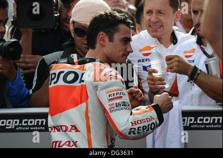 Sepang, en Malaisie. 13 octobre 2013. Dani Pedrosa (Repsol Honda Team) lors de la course à Sepang Circuit Crédit : Gaetano Piazzolla/Alamy Live News Banque D'Images