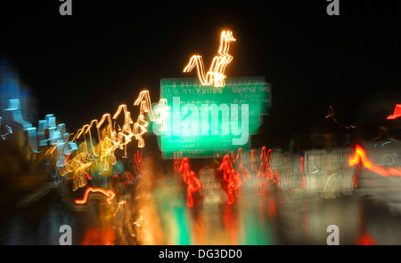 Images abstraites de la circulation de nuit à Bangkok, Thaïlande. Banque D'Images