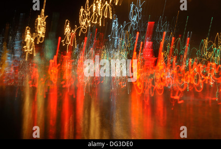 Images abstraites de la circulation de nuit à Bangkok, Thaïlande. Banque D'Images